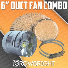 6" GROW LIGHT EXHAUST KIT 6 IN. INLINE DUCT FAN WITH 6.5 FT. CLEAR DUCT CLAMPS
