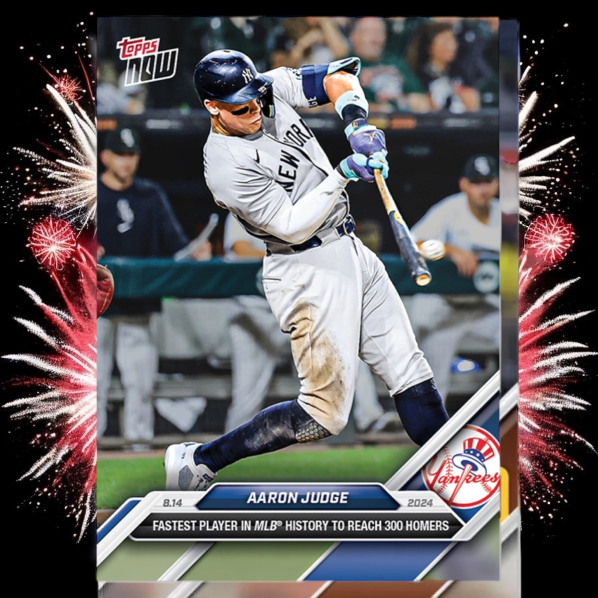 Aaron Judge Fastest 300 HR 2024 MLB TOPPS NOW Card 555 New