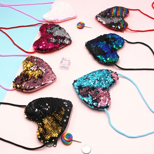 7 Pcs Sequin Change Wallet Child Little Girls Crossbody Bag Messenger - Picture 11 of 12