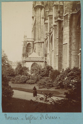 Tirage Albuminé Rouen St Ouen – 17x22cm – Original Vers 1880 – Photo Ancienne