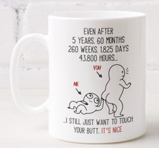 5 Year Wedding Anniversary Gift Touch Your Butt Coffee Mug For Husband Wife