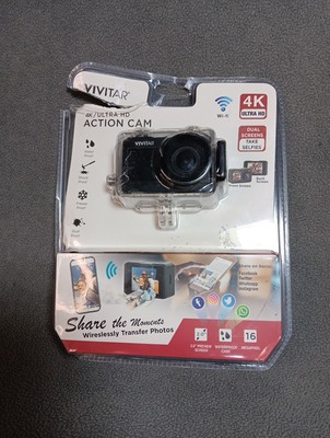 Vivitar Capture Cam 4K Dual-Screen Action Camera Black (DVR922HD-BLK-WM OPEN BOX