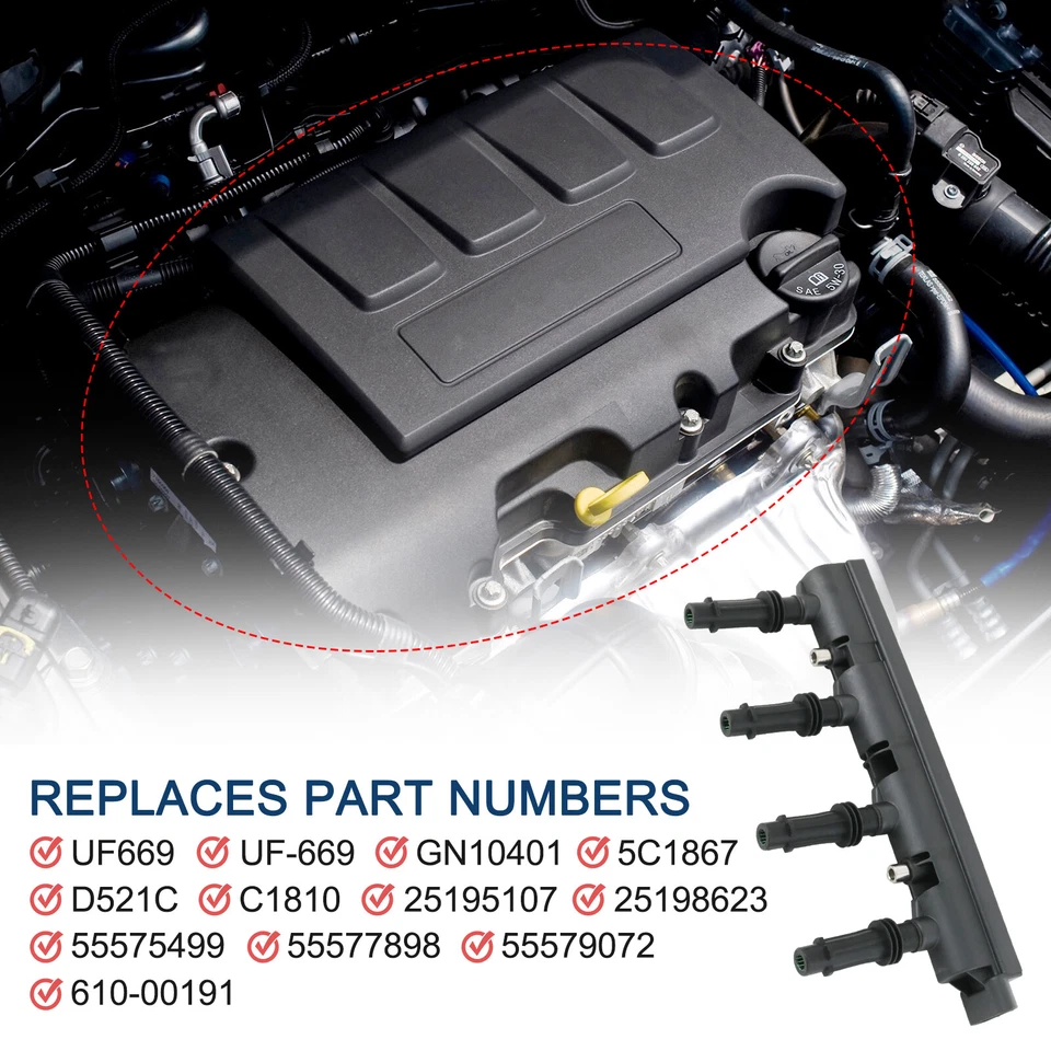 UF669 Ignition Coil Fit Chevrolet Cruze Sonic Trax 1.4L Turbo 2013 2014 2015 New - Image 3 of 4