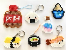 Perler beads pixel art sushi, food items, 7 Pieces