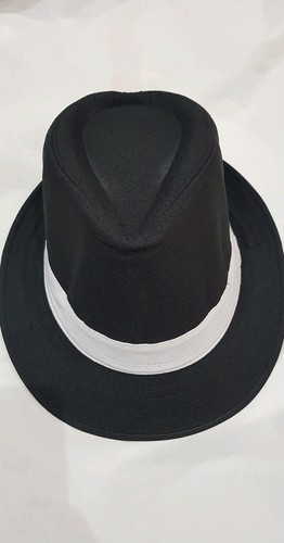 20s Mens Black Gangster Fedora Hat 