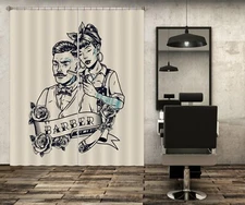 3D Haircut A4182 Barber Shop Photo Curtain Window Blockout Fabric Amy 2023