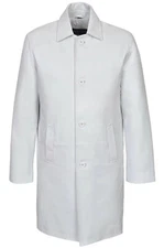 Men's White Leather Trench Coat 100% Pure Soft Lambskin Leather Coat Men Coat
