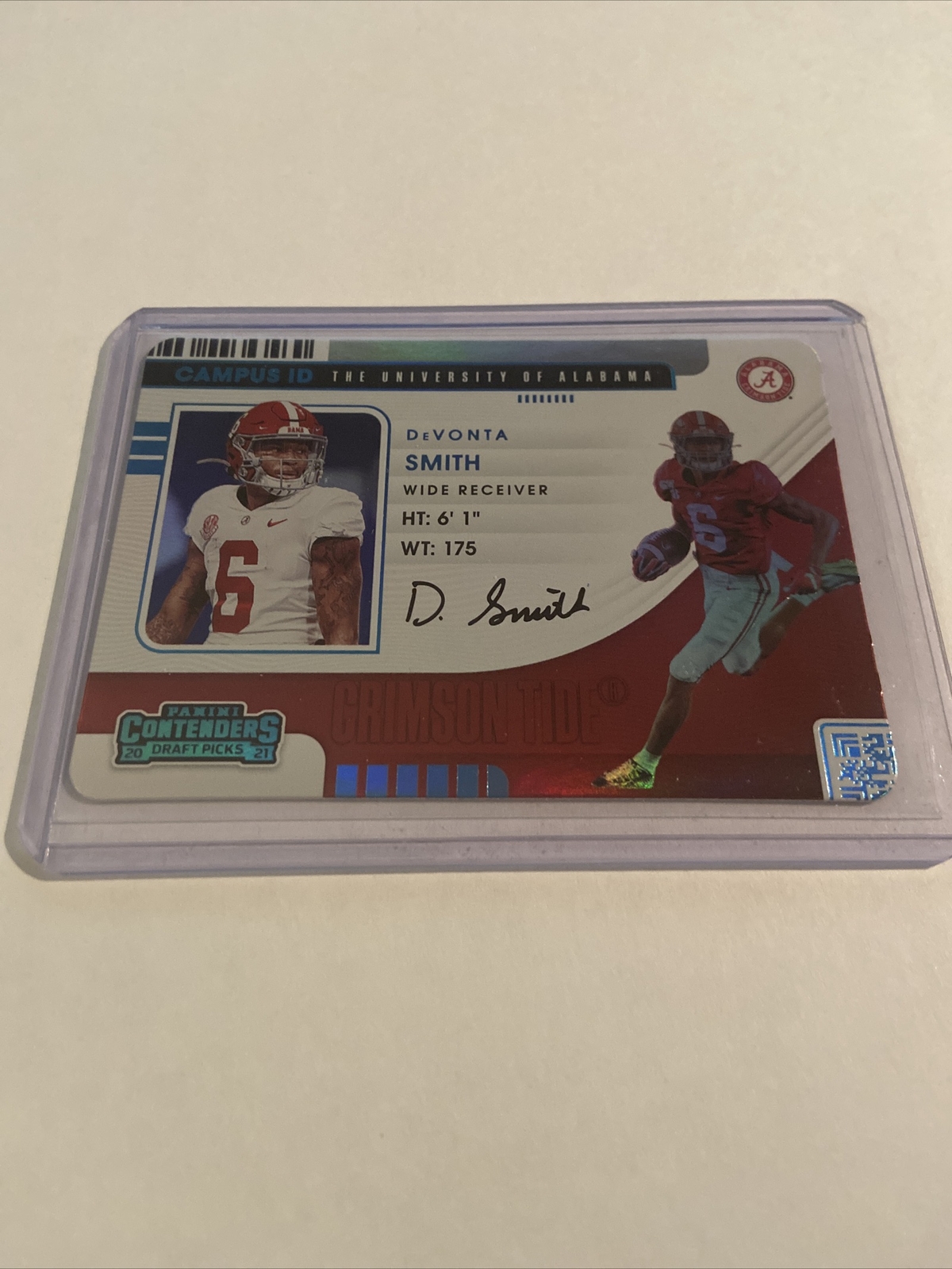 2021 Contenders Draft Picks DEVONTA SMITH #5 Rookie RC Campus ID Case Hit Eagles