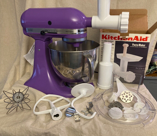 RARE Purple Grape Kitchaid 5qt Artisan Mixer w Pasta Maker