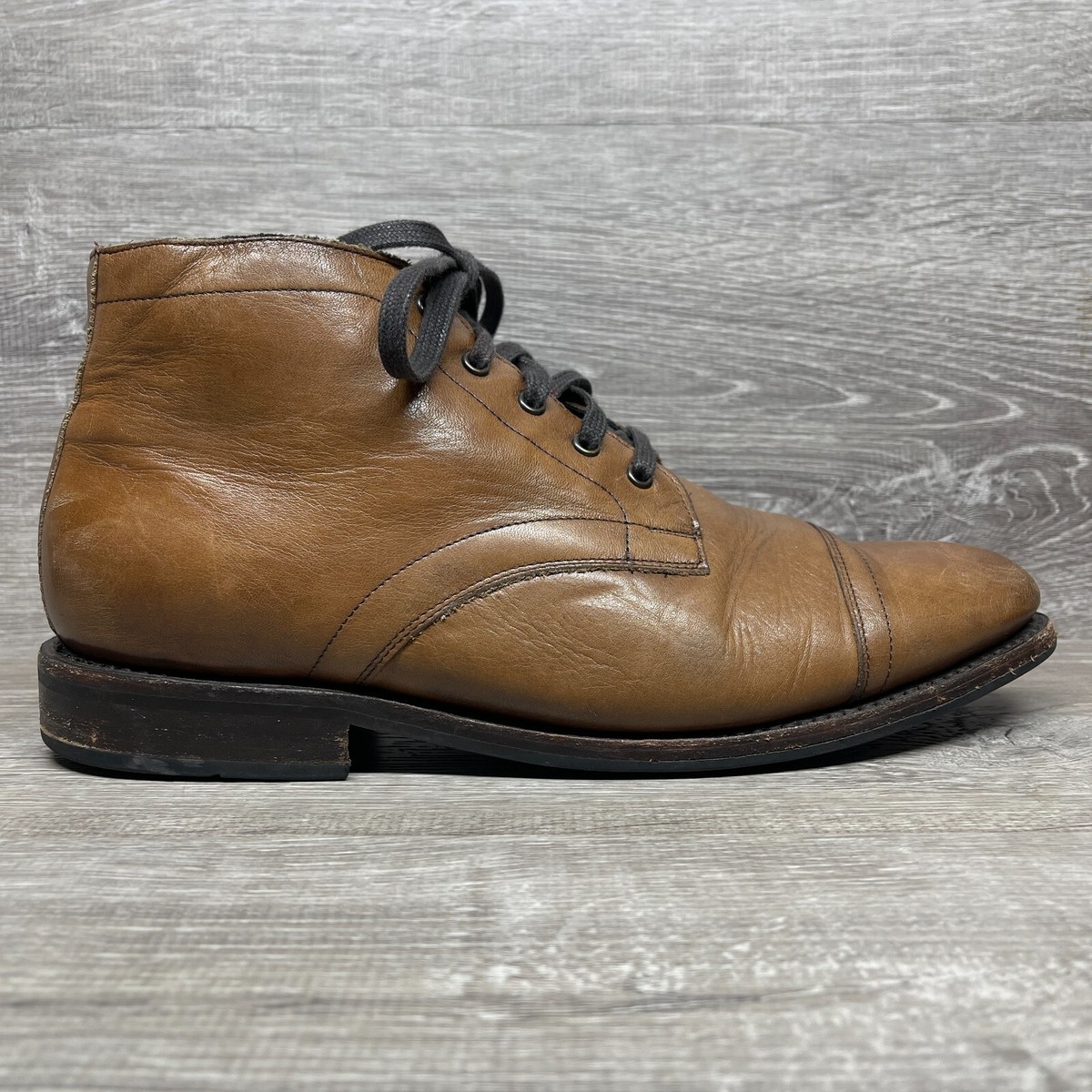 Thursday Boot Co. Men’s Brown Leather Cap Toe Lace-Up Ankle Boots US 13 Amazon.com | Thursday Boot Company Men main image 2