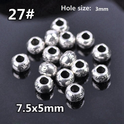 50pcs Tibetan Silver Color Metal Alloy Loose Spacer Beads Lot For Jewelry Making - Bild 37 von 59