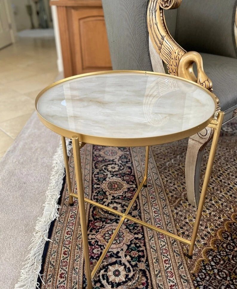 Marble table gold sale legs