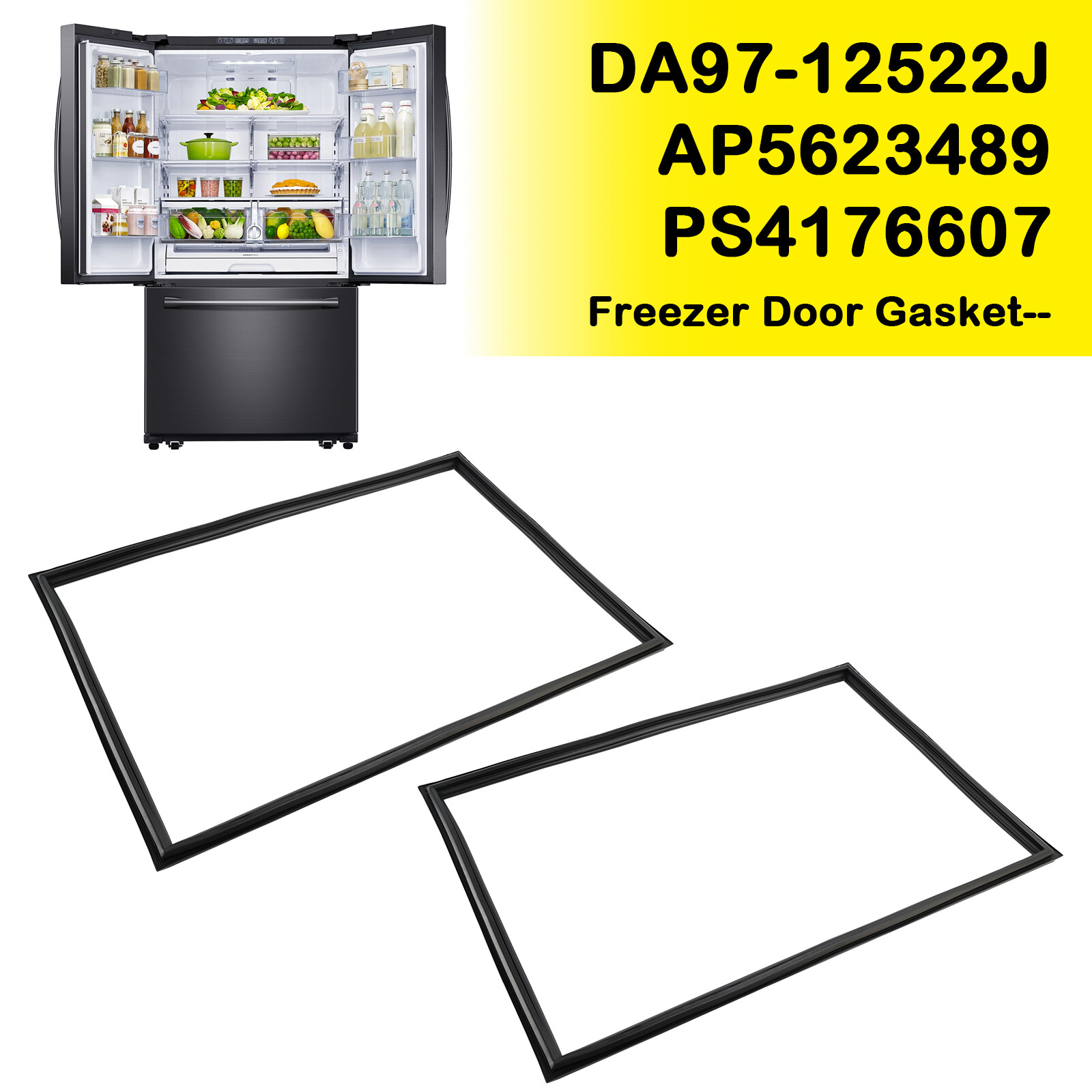 2 Pcs Maytag Refrigerator Freezer Door Gasket W10436252 W10131754 W10164041