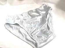 Mens Secret Satin Brief light weight White sensual panties s m l or xl