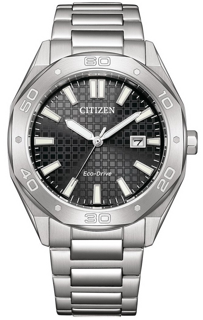 Citizen Eco-Drive Black Dial 100m Stainless Steel Men's Watch Citizen Eco-Drive Black Dial 100m Stainless Steel Men's Watch