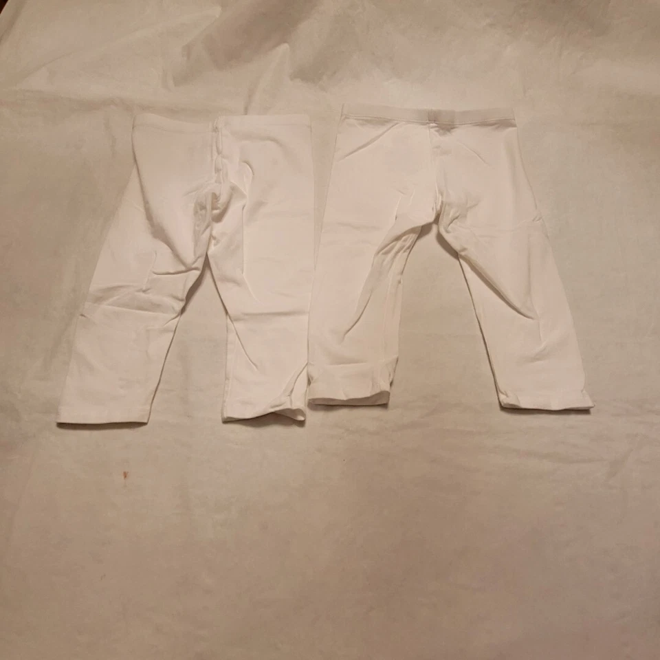 2 pares de pantalones blancos descoloridos Glory para niñas pequeñas talla pequeña 6/6X Foto 3 de 3