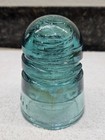 Hemingray Glass Insulator Patented Oct 8 1907 Aqua Blue Chipped Glass  — photo 2