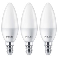 3 X Philips Led Leuchtmittel Kerzenform 4,9W = 40W E14 Matt 470Lm Warmweiß 2700K