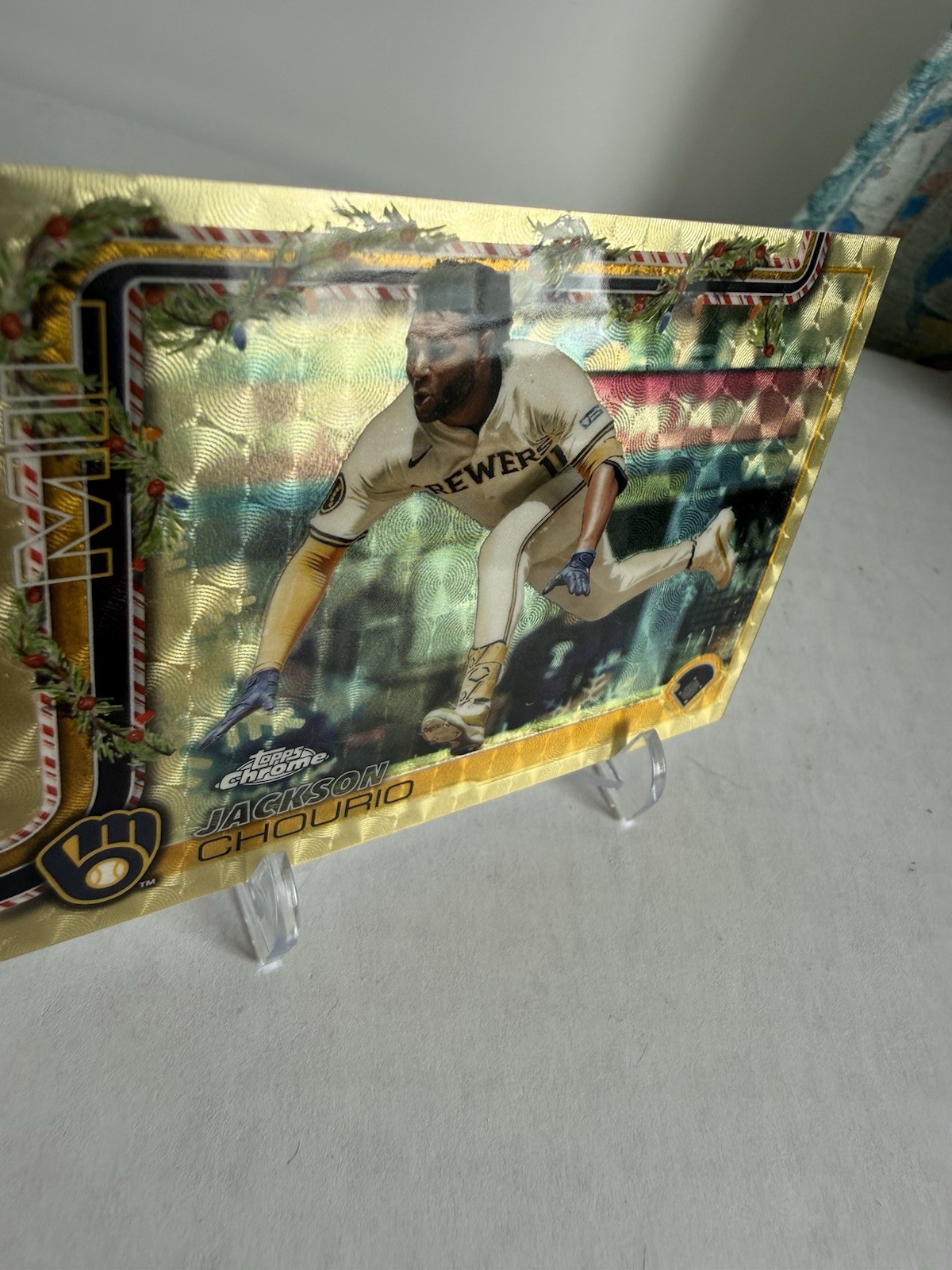 Jackson Chourio 1/1 Superfractor: 2025 Topps Chrome Holiday Insert view 13