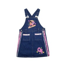 Dora The Explorer Girls 6 Denim Overalls Dress Jumper 2004 Vintage Nickelodeon