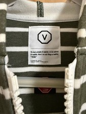 Parka Visvim Border Zip-Up Windstopper verde oliva bianco a righe L #FC ACA