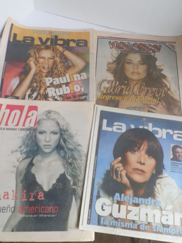 GLORIA TREVI SHAKIRA ALEJANDRA GUZMAN PAULINA RUBIO 4 News Paper Magazine  Lot 