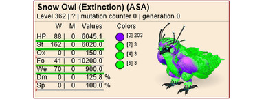 Ark ASA Xbox/PC/PS PVE Joker Snow owl FULL GROWN Pair Level 362