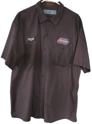 Firestone Uniform Work Shirt 2XL Gray , Cintas ,Short Sleeve 