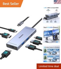 Elegant USB-C Multiport Docking Station with 2 HDMI Ports, Ideal for Home Office