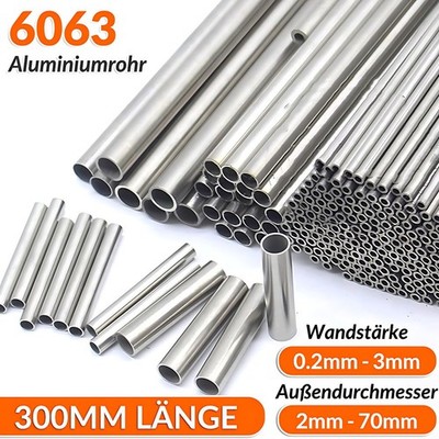Alurohr Länge 500mm Aluminium Rohr Alu Profil Rundrohr Ø2mm-70mm Stärke 0,2-3mm