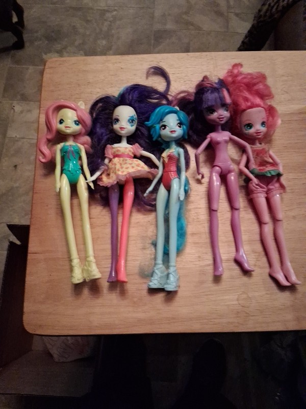 Lot Of 5 My Little Pony Equestria Dolls Good Played With Shape 2013-14 Hasbro