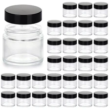 2oz Jars with Lids, HOA Kinh 30 Pack Clear Glass Jars Empty Cosmetic Containe...