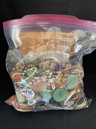 Vintage to Now Mystery Costume Jewelry Lot Wearable Junk Craft Art 4lbs 5oz