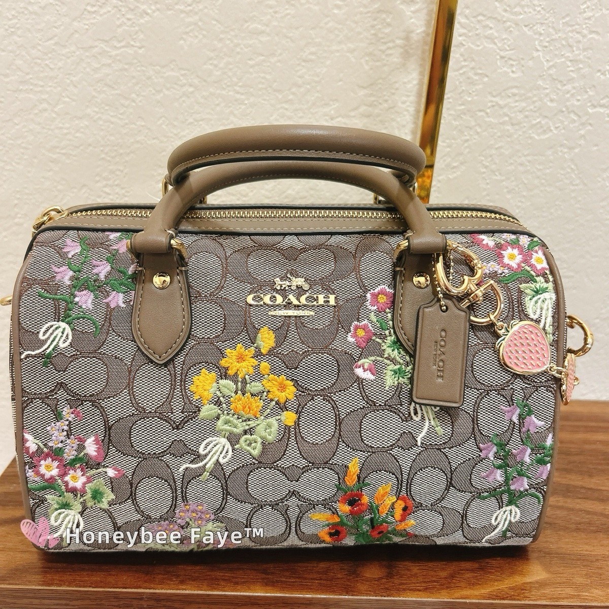 NWT Coach Rowan Satchel Bag In Signature Jacquard With Floral