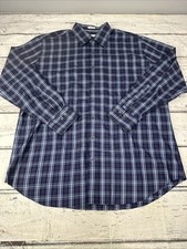 Peter Millar Shirt XL Men  s Blue Plaid Long Sleeve Button Up 100 Cotton