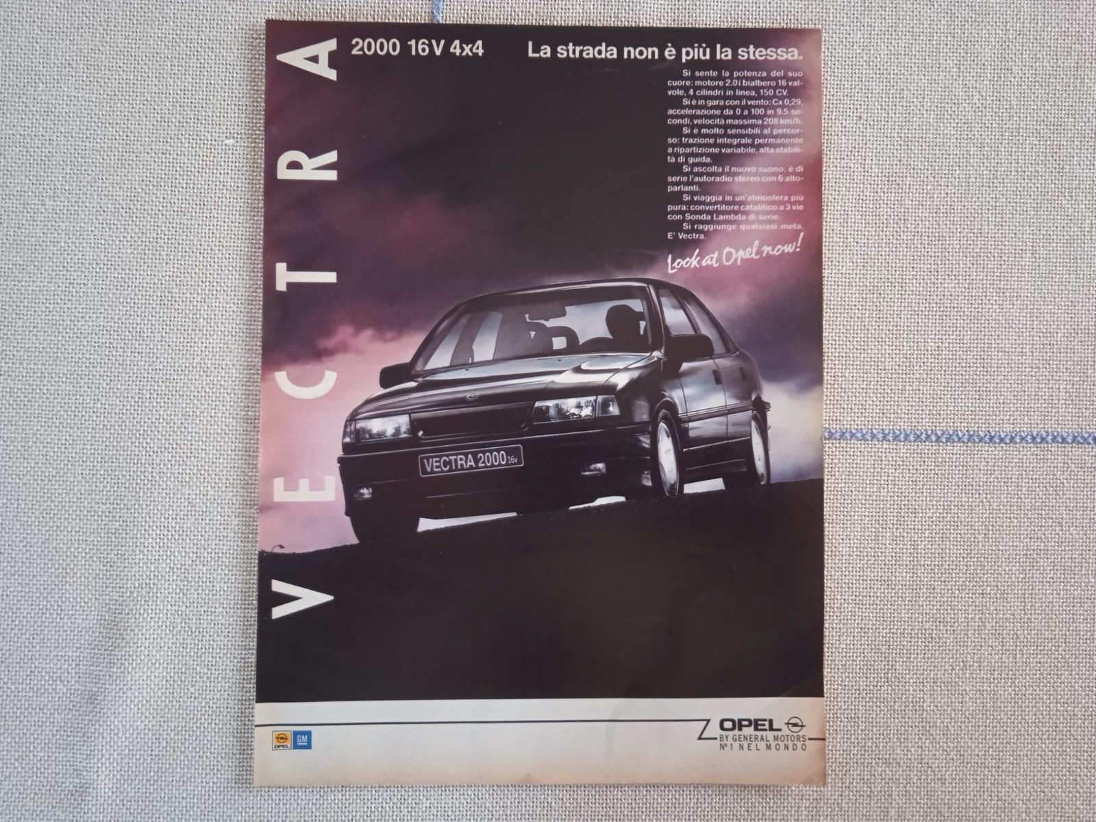 Opel Vectra 2000 16V 4x4 - Pagina Pubblicitaria 1991 Advertising page reklame