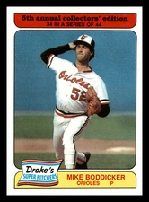 1985 Drake's Big Hitters Mike Boddicker Baltimore Orioles  #34 NM-MINT