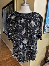 vintage silk sequin blouse