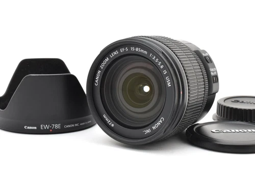 Canon EF-S 15-85mm f/3.5-5.6 IS USM Lens w/EW-78E hood,Caps From Japan 9453