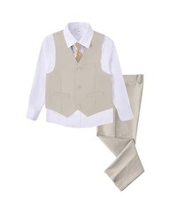 Boys 4 Pieces Suits Slim Fit Kids Outfits Vest Pants Sets Black Blue Formal D...