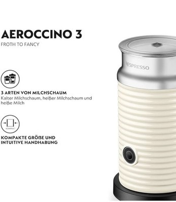 Nespresso Aeroccino 3 Vollautomatischer Milchaufschäumer - Weiß