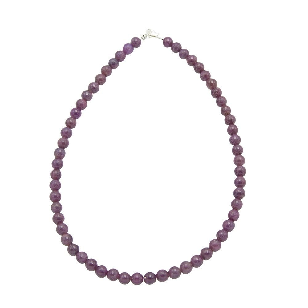 Collier rubis en pierres boules 8mm pour femme
