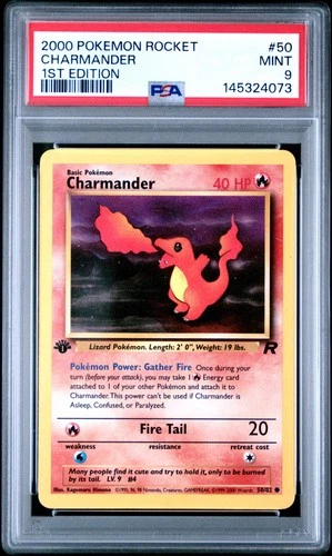 2000 POKEMON ROCKET 1ST EDITION #50 CHARMANDER PSA 9