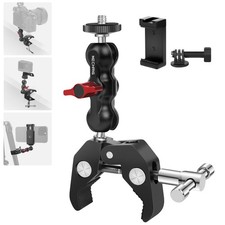 Camera Clamp Mount with Dual Ballhead Magic Arm, Aluminum Camera Mount Super ...