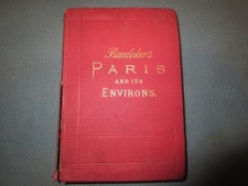 Antique Karl BAEDEKER Paris & It's Environs 1898 Travel Handbook