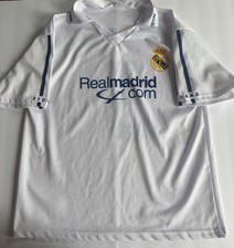 Real Madrid Zidane #5 Soccer Jersey White Football Shirt Vintage Style Size L