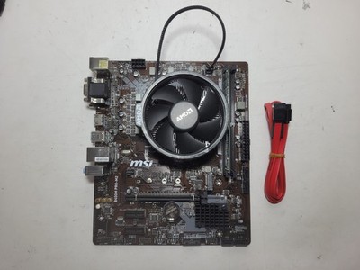 MSI B450M PRO-M2 Motherboard w/Ryzen 5 2400G, 4GB RAM, 2x SATA Cable *READ #1384