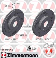 2X Zimmermann Bremsscheibe Vorne FüR Honda Civic Ix Fb Fg Fk Fc_