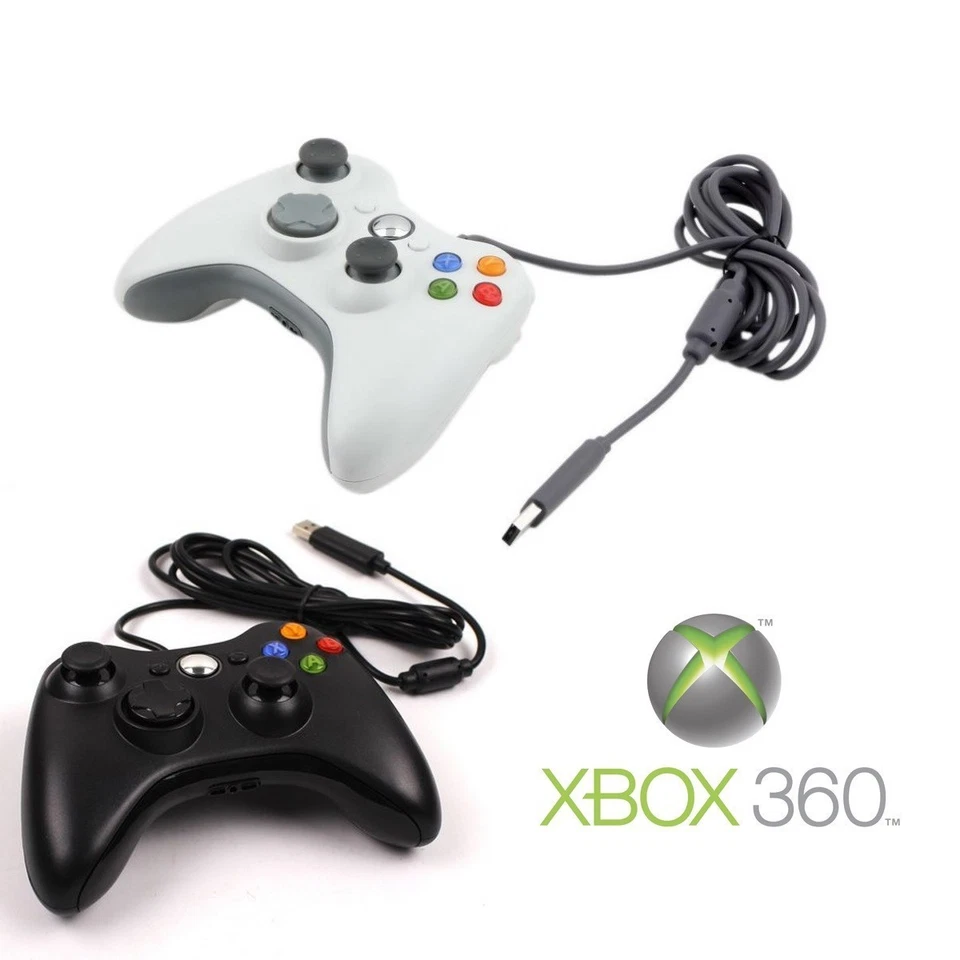 CONTROLLER XBOX 360 JOYSTICK PAD COMPATIBILE PER CONSOLE PC CON CAVO USB WINDOWS