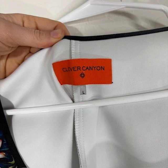 Clover Canyon 连衣裙女式大号花卉长袖迷你美国制造独特 — 第 3/4 张图片